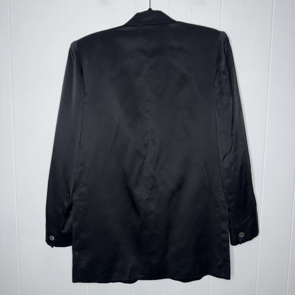 Nicole Miller Vintage 90s 100% Silk Satin Blazer With Rare Leopard Lining Size S - Picture 2 of 6